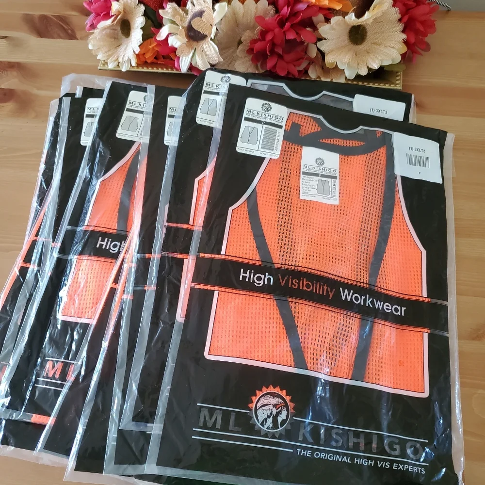 ML Kishigo P Series Plain Mesh Vest Pack 5 Pcs